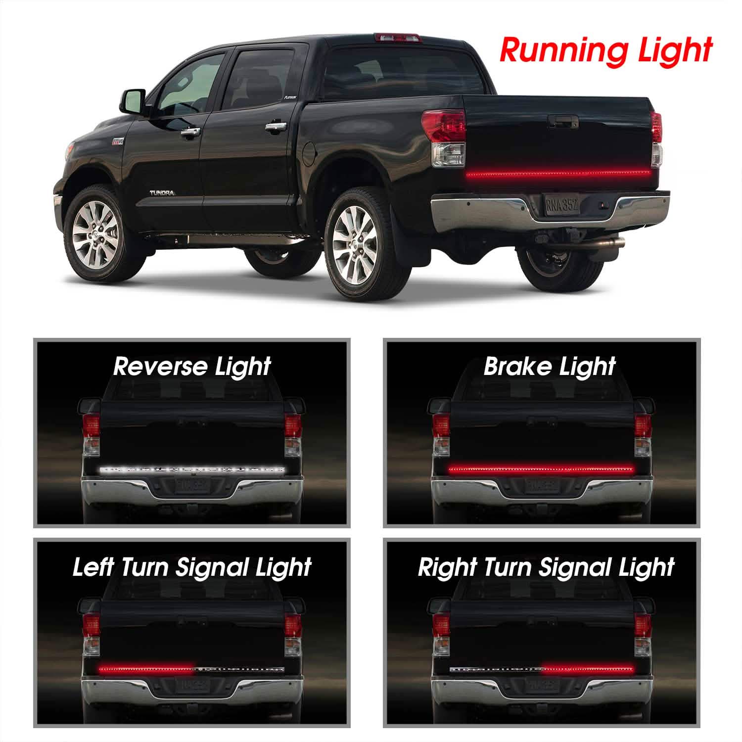 60" Truck Tailgate Brake/Reverse/Turn Signal LED Light Stip Automotive - Tophatter Daily Deals