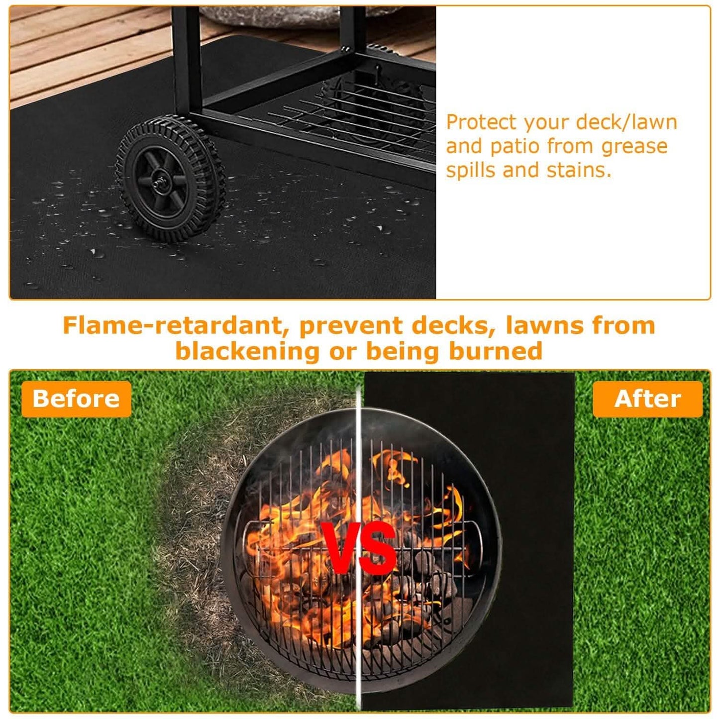 60 x 39" Under Grill Mat Folding Oil Absorbent Reusable Water Resistant Kitchen Tools & Gadgets - Tophatter Daily Deals