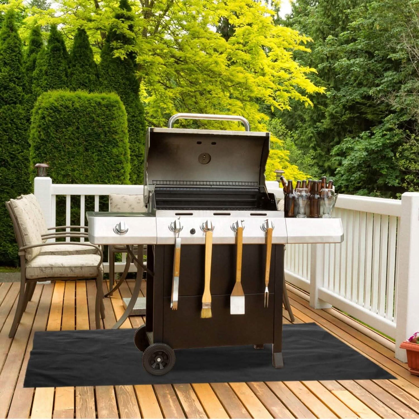 60 x 39" Under Grill Mat Folding Oil Absorbent Reusable Water Resistant Kitchen Tools & Gadgets - Tophatter Daily Deals