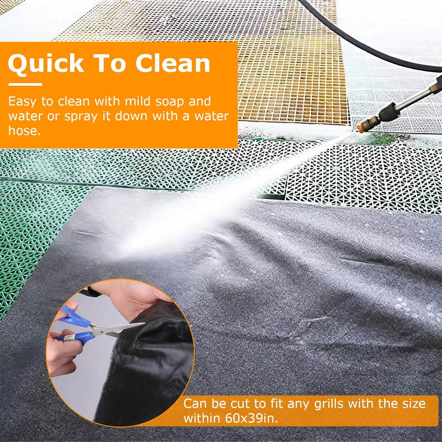 60 x 39" Under Grill Mat Folding Oil Absorbent Reusable Water Resistant Kitchen Tools & Gadgets - Tophatter Daily Deals