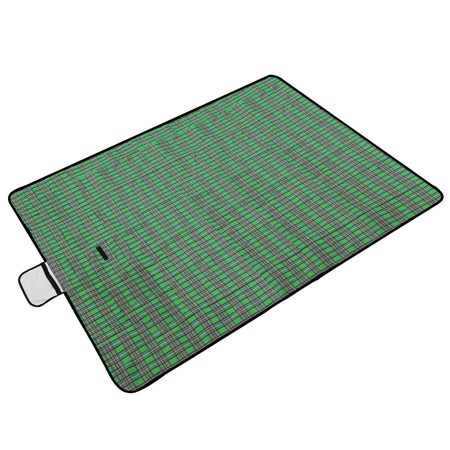 60" x 78" Foldable Waterproof Picnic Blanket with Strap Outdoor Recreation - Tophatter Daily Deals