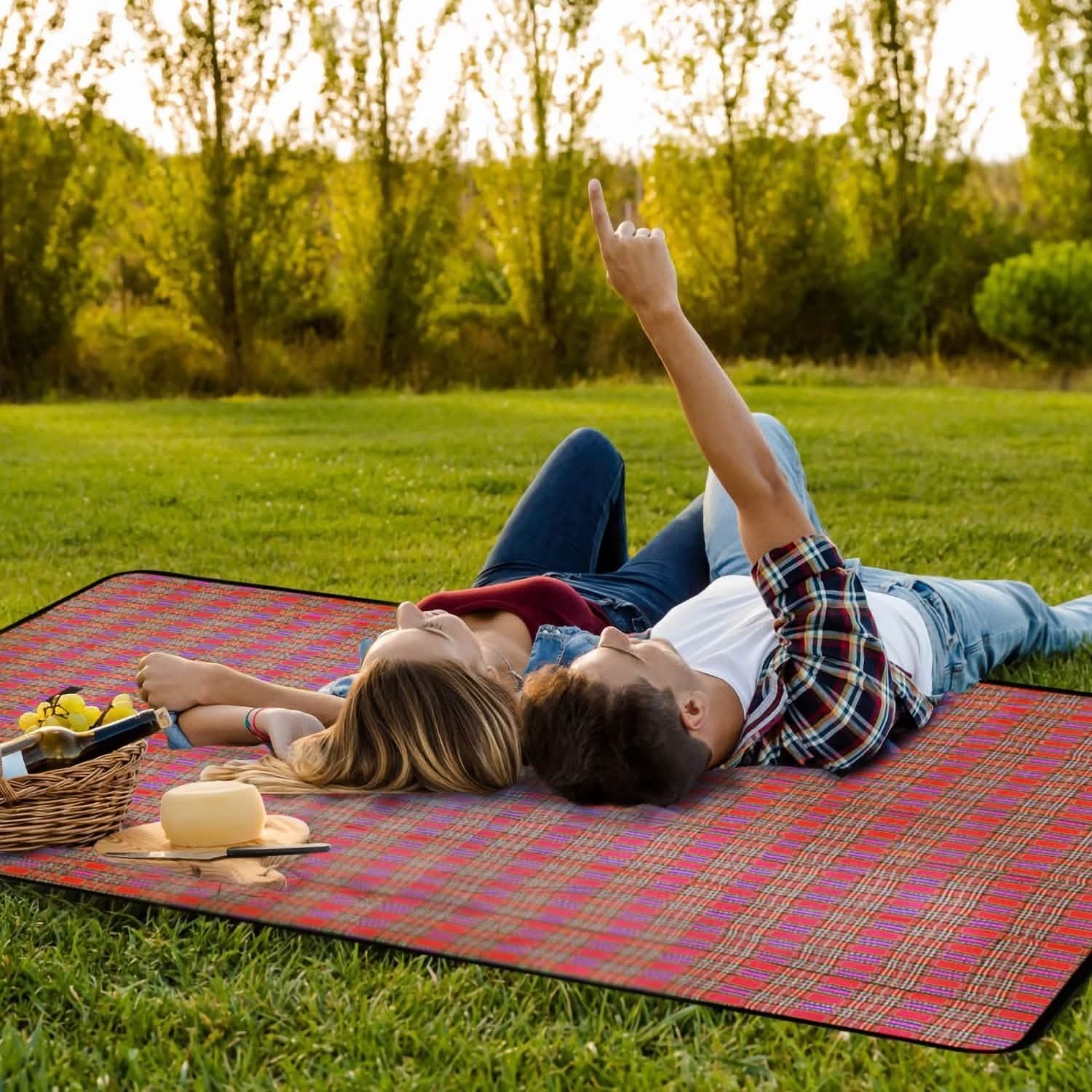 60" x 78" Foldable Waterproof Picnic Blanket with Strap Outdoor Recreation - Tophatter Daily Deals