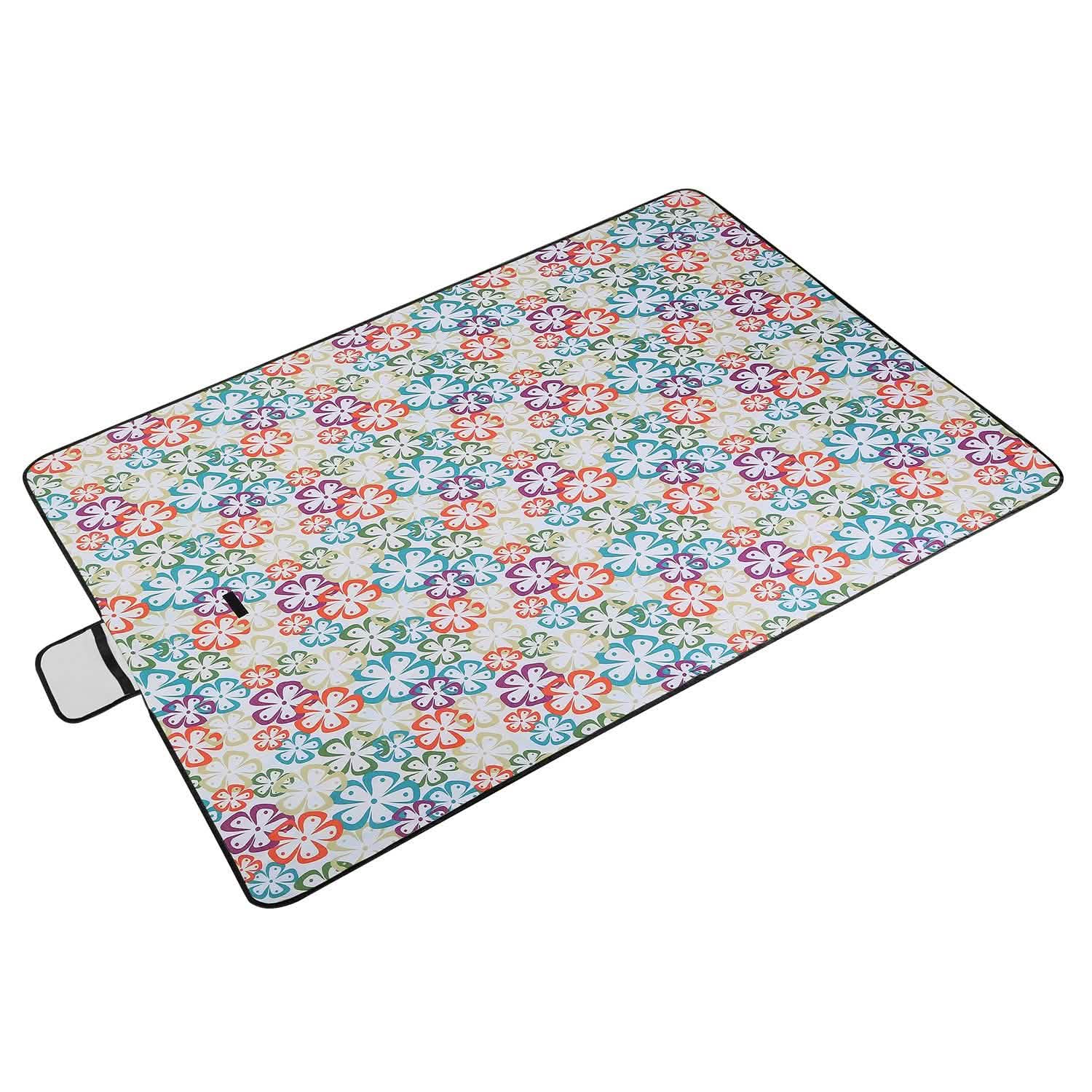 60" x 78" Foldable Waterproof Picnic Blanket with Strap Outdoor Recreation - Tophatter Daily Deals