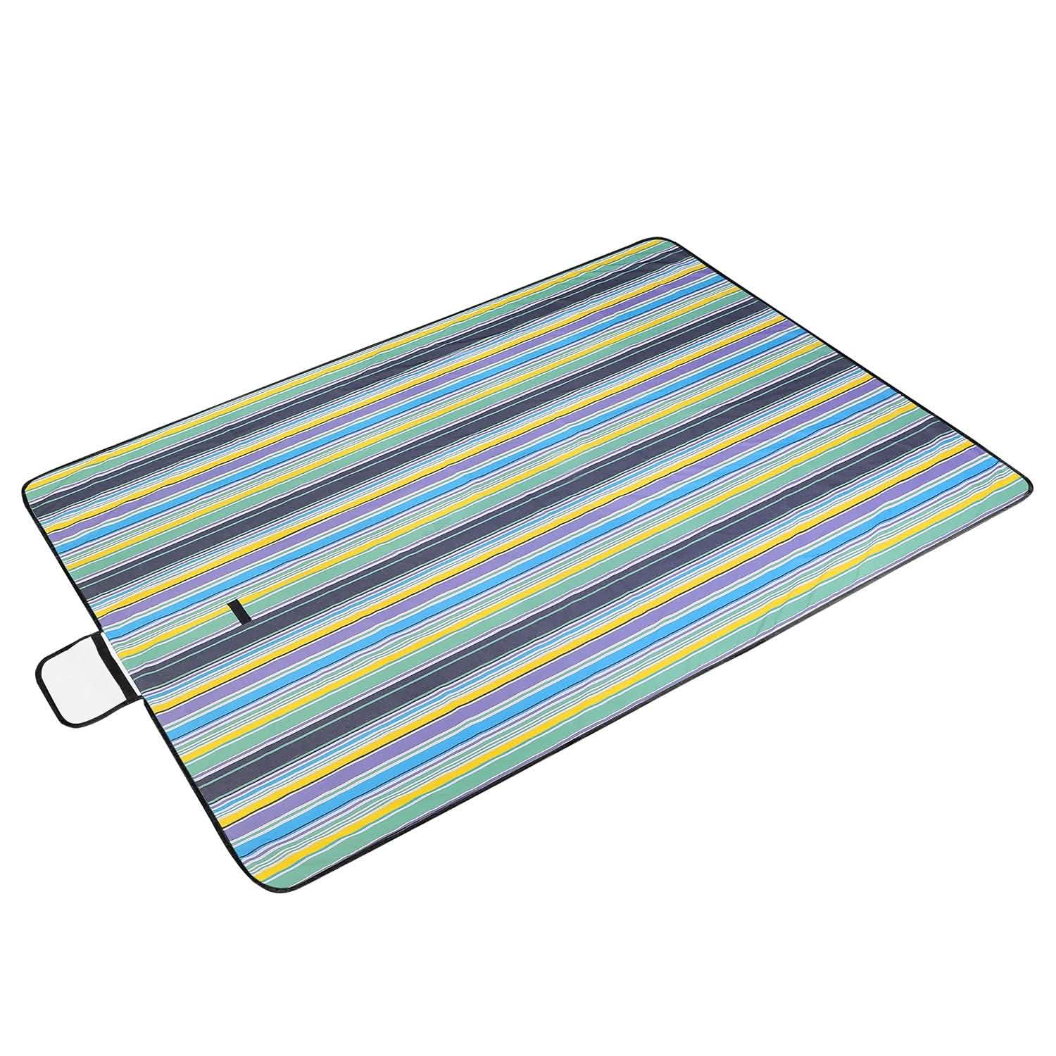 60" x 78" Foldable Waterproof Picnic Blanket with Strap Outdoor Recreation - Tophatter Daily Deals