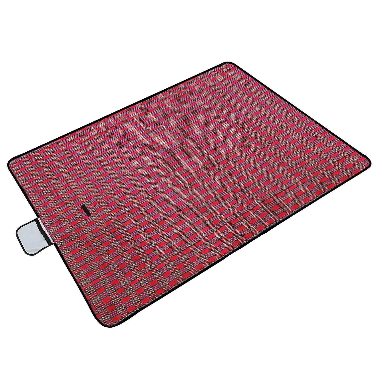 60" x 78" Foldable Waterproof Picnic Blanket with Strap Outdoor Recreation - Tophatter Daily Deals