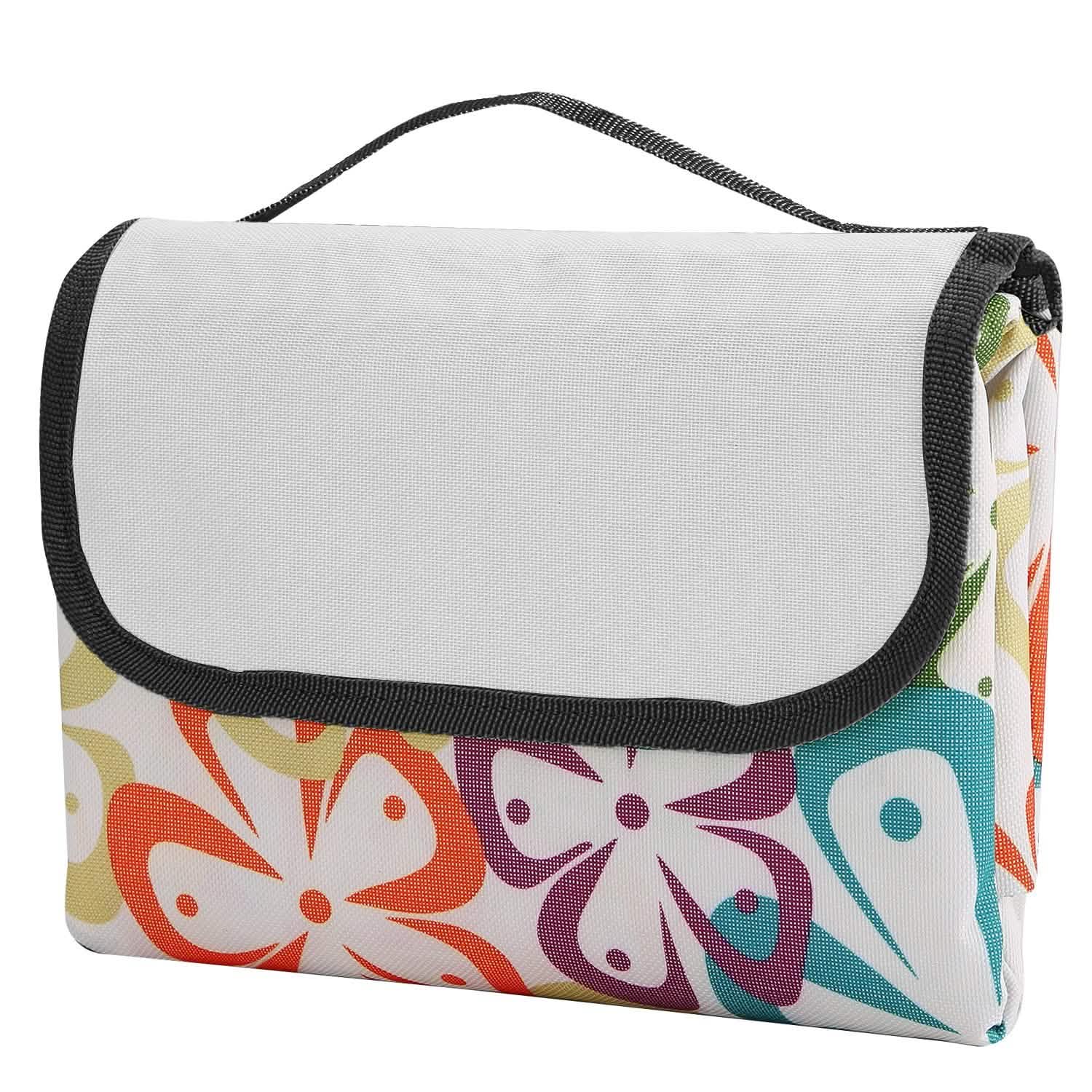 60" x 78" Foldable Waterproof Picnic Blanket with Strap Floral Outdoor Recreation - Tophatter Daily Deals