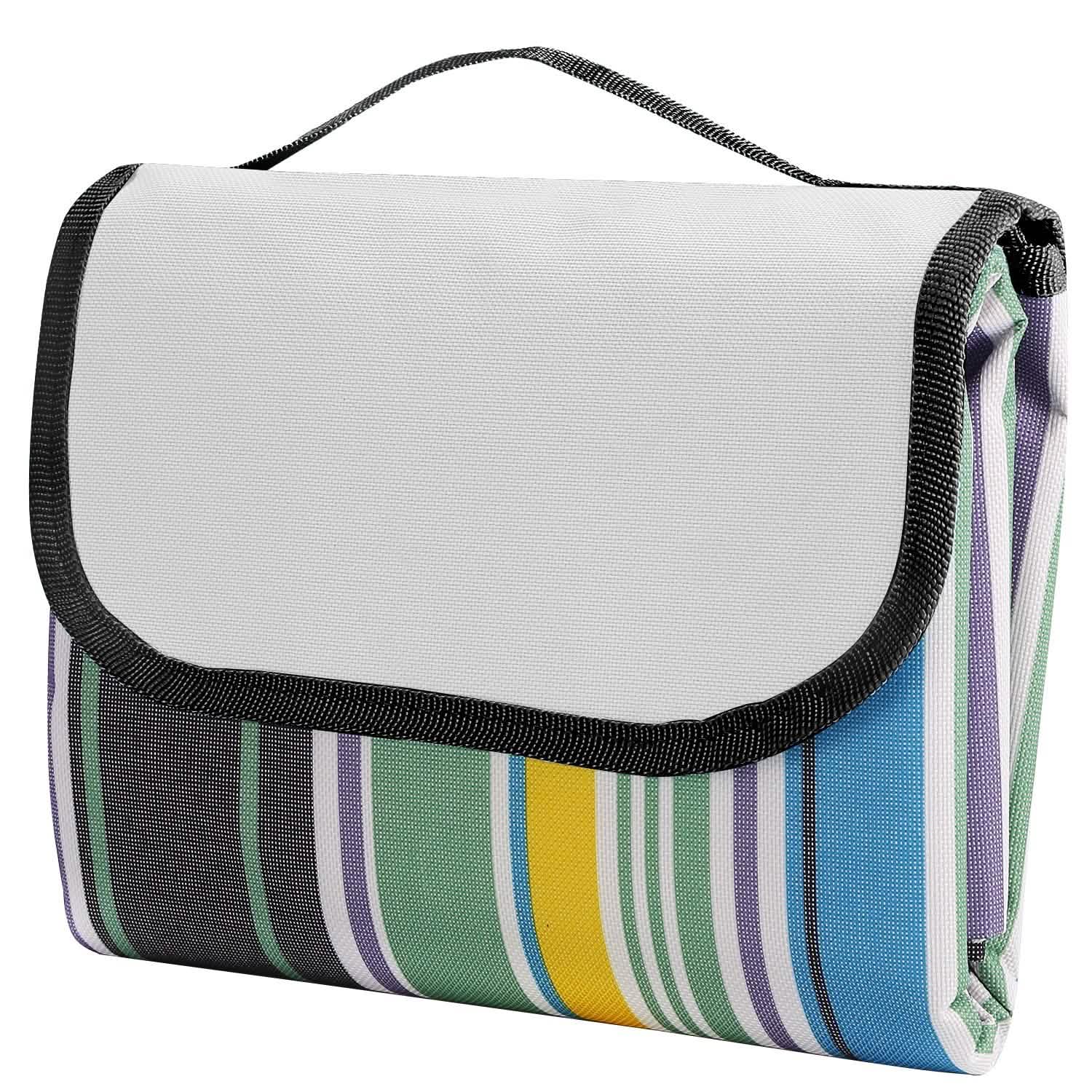 60" x 78" Foldable Waterproof Picnic Blanket with Strap Stripe Outdoor Recreation - Tophatter Daily Deals