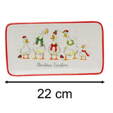 Christmas Quackers Ceramic Duck Plate | Festive Christmas Serving Dish 22x12cm Party Plates - Tophatter Daily Deals