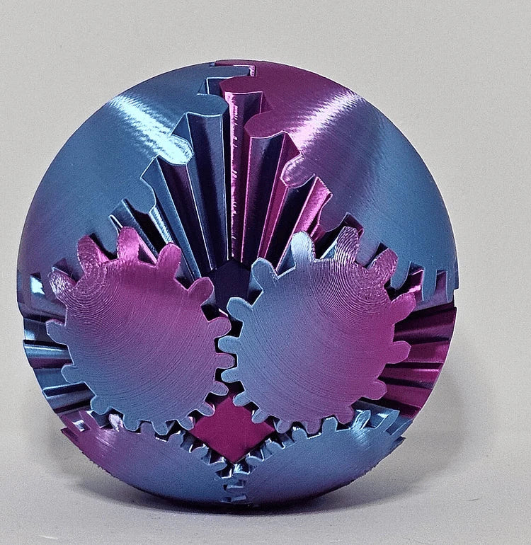 Fidget Gear Ball Steampunk 3D Printed Stress Relief A - Tophatter Daily Deals