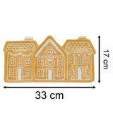 Gingerbread House Trio Ceramic Serving Platter | Christmas Serving Dish - 33cm Party Plates - Tophatter Daily Deals