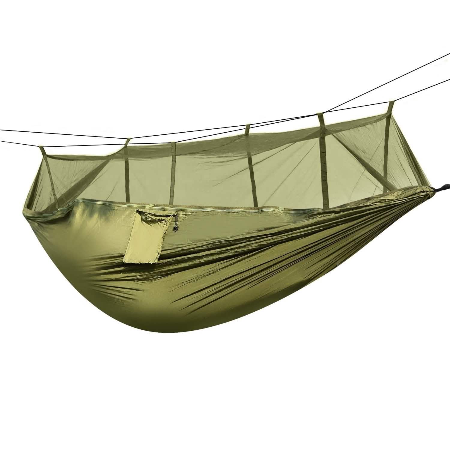 600lbs Load 2 Persons Hammock with Mosquito Net Army Green Outdoor Recreation - Tophatter Daily Deals