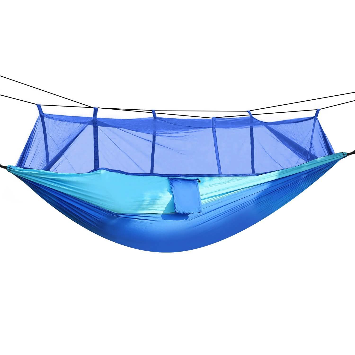 600lbs Load 2 Persons Hammock with Mosquito Net Blue Outdoor Recreation - Tophatter Daily Deals