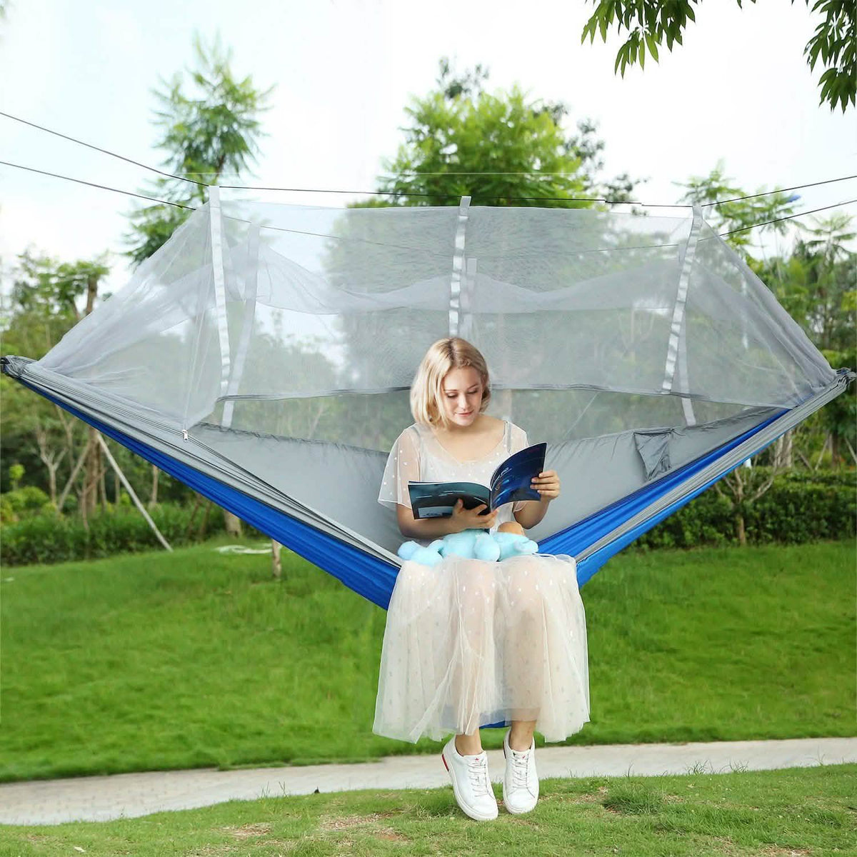 600lbs Load 2 Persons Hammock with Mosquito Net Outdoor Recreation - Tophatter Daily Deals