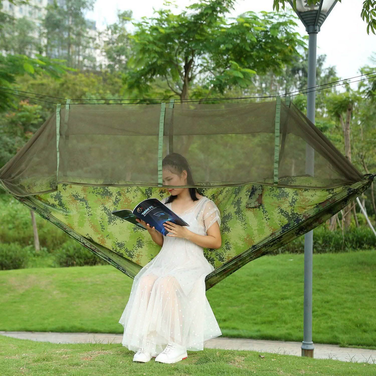600lbs Load 2 Persons Hammock with Mosquito Net Outdoor Recreation - Tophatter Daily Deals