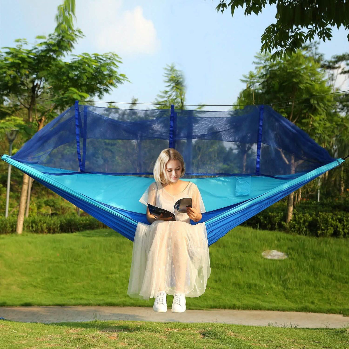 600lbs Load 2 Persons Hammock with Mosquito Net Outdoor Recreation - Tophatter Daily Deals