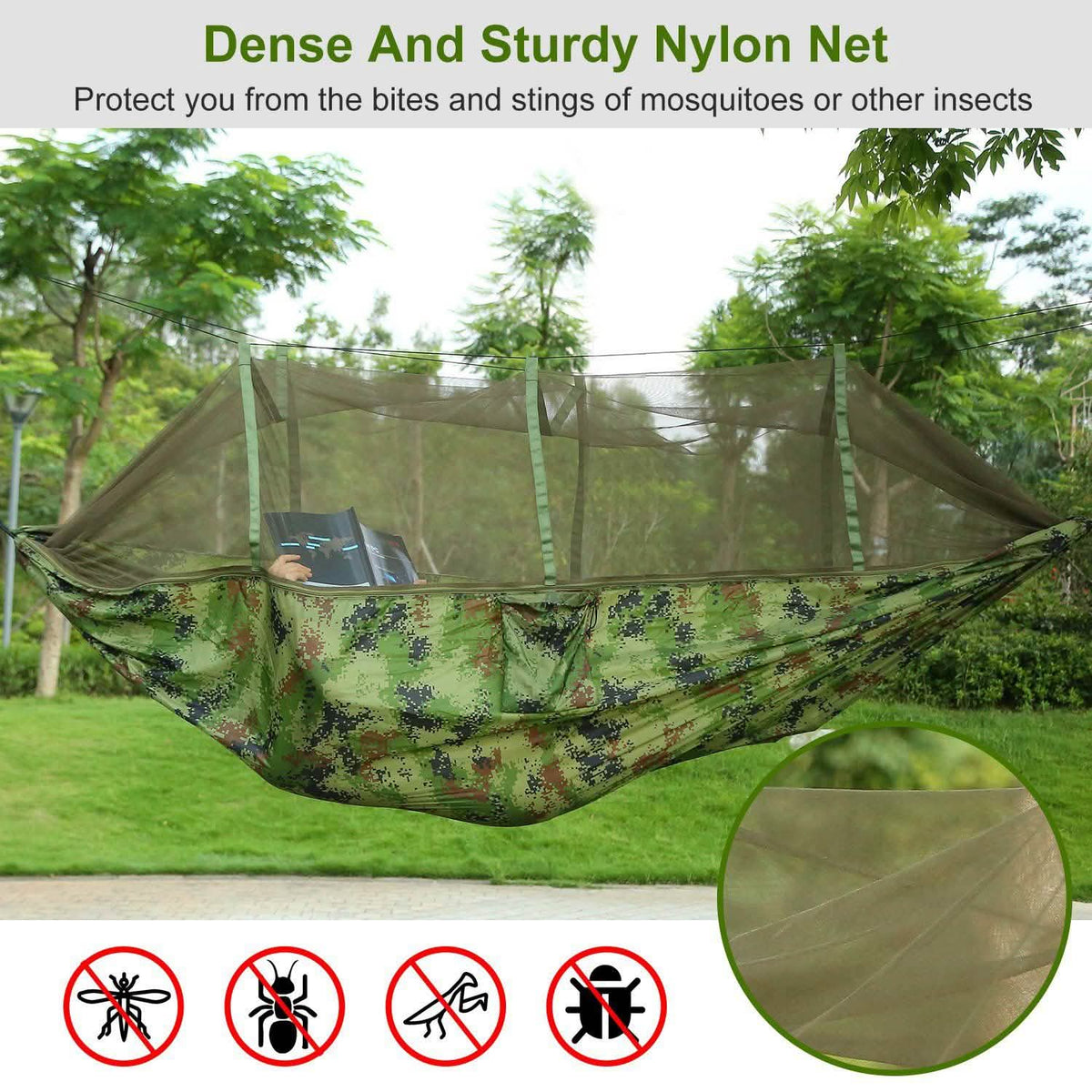 600lbs Load 2 Persons Hammock with Mosquito Net Outdoor Recreation - Tophatter Daily Deals