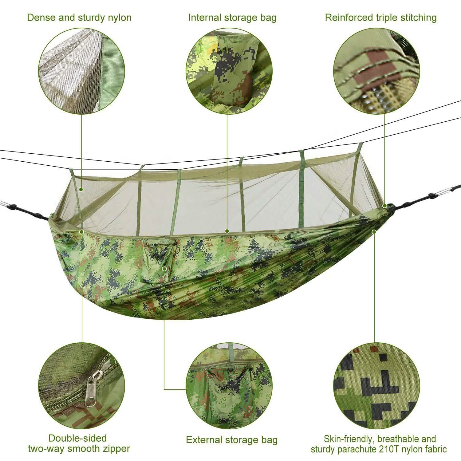 600lbs Load 2 Persons Hammock with Mosquito Net Outdoor Recreation - Tophatter Daily Deals