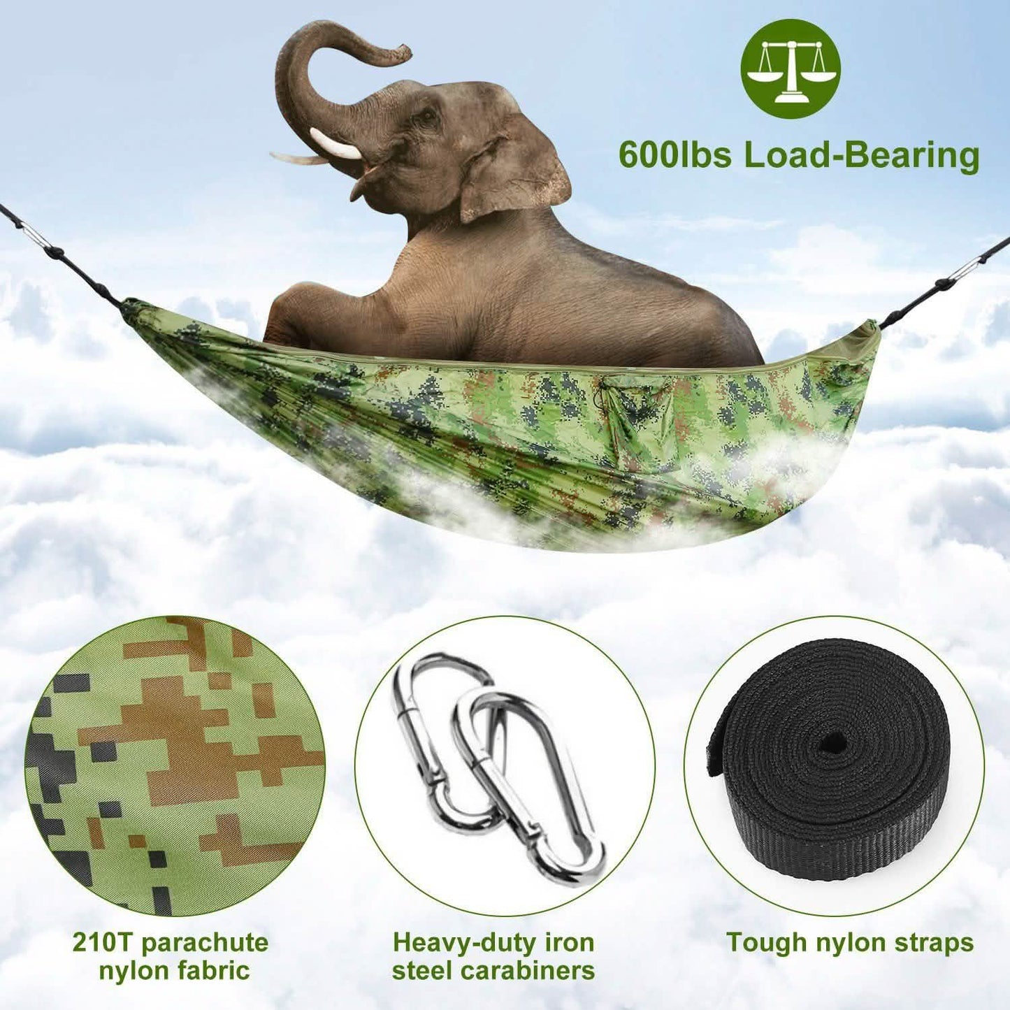 600lbs Load 2 Persons Hammock with Mosquito Net Outdoor Recreation - Tophatter Daily Deals