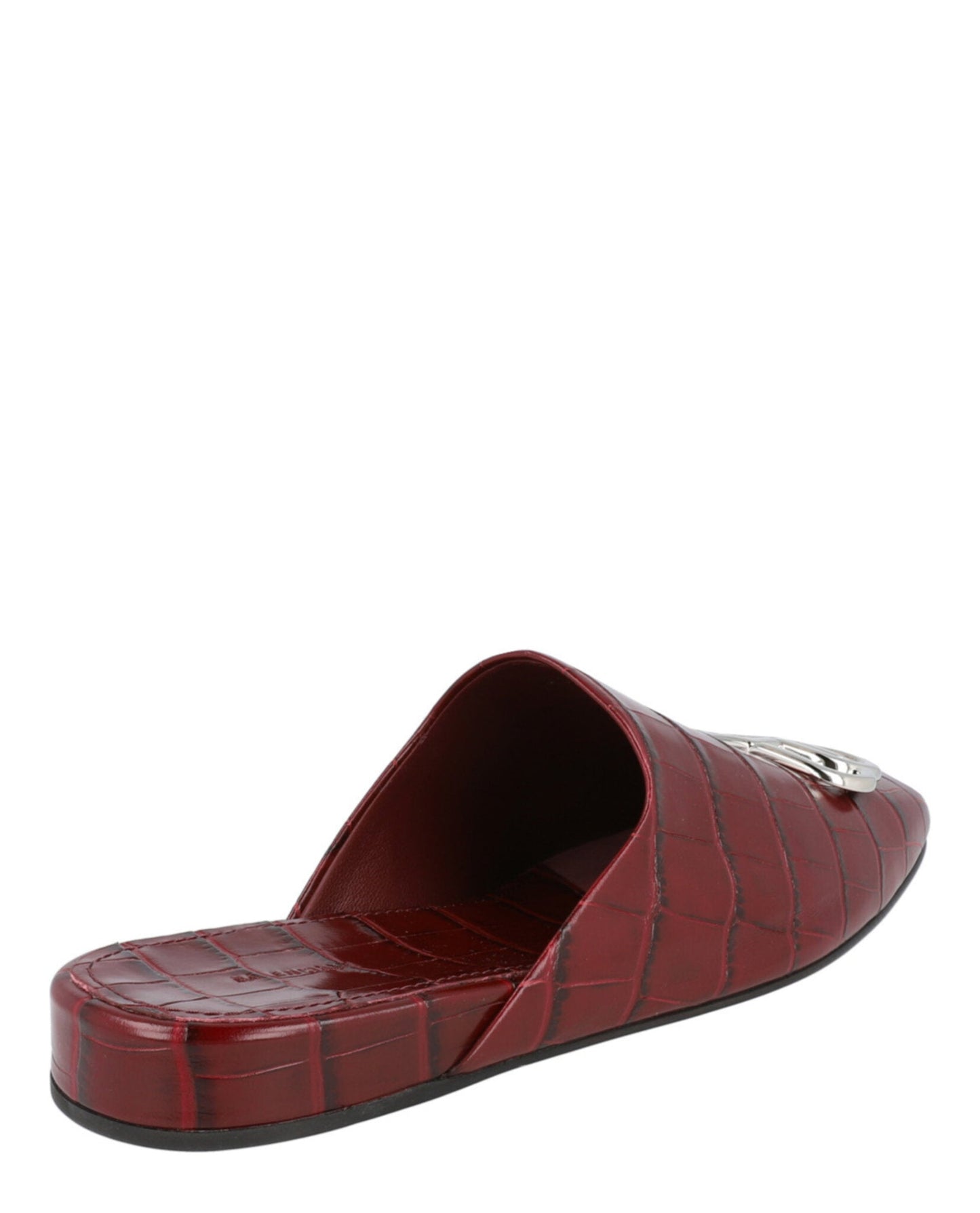 Balenciaga Croc Embossed Leather Cosy BB Mule Footwear - Tophatter Daily Deals