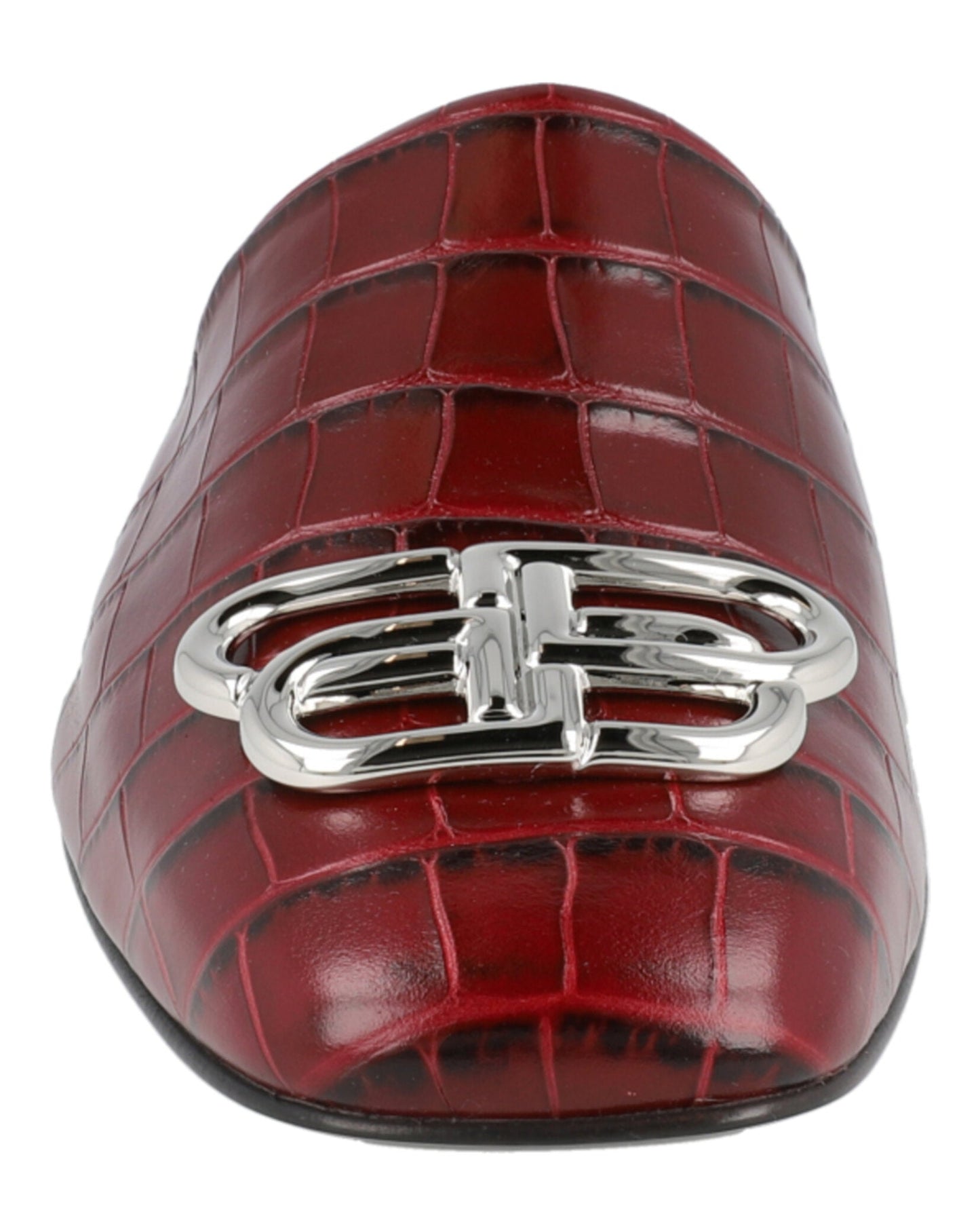 Balenciaga Croc Embossed Leather Cosy BB Mule Footwear - Tophatter Daily Deals