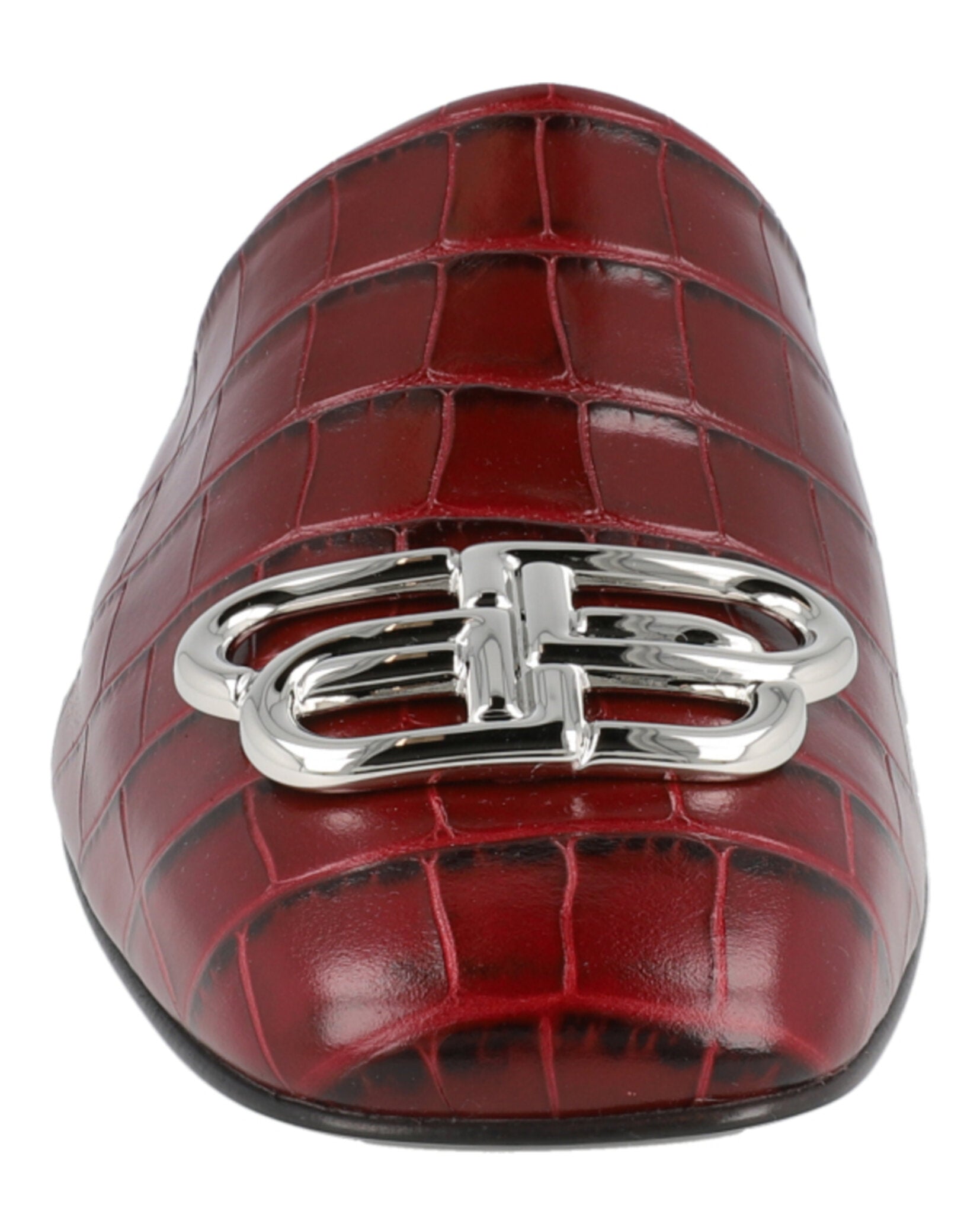 Balenciaga Croc Embossed Leather Cosy BB Mule Footwear - Tophatter Daily Deals