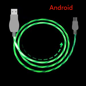 1M led charging cable Green Android 0 - Tophatter Daily Deals