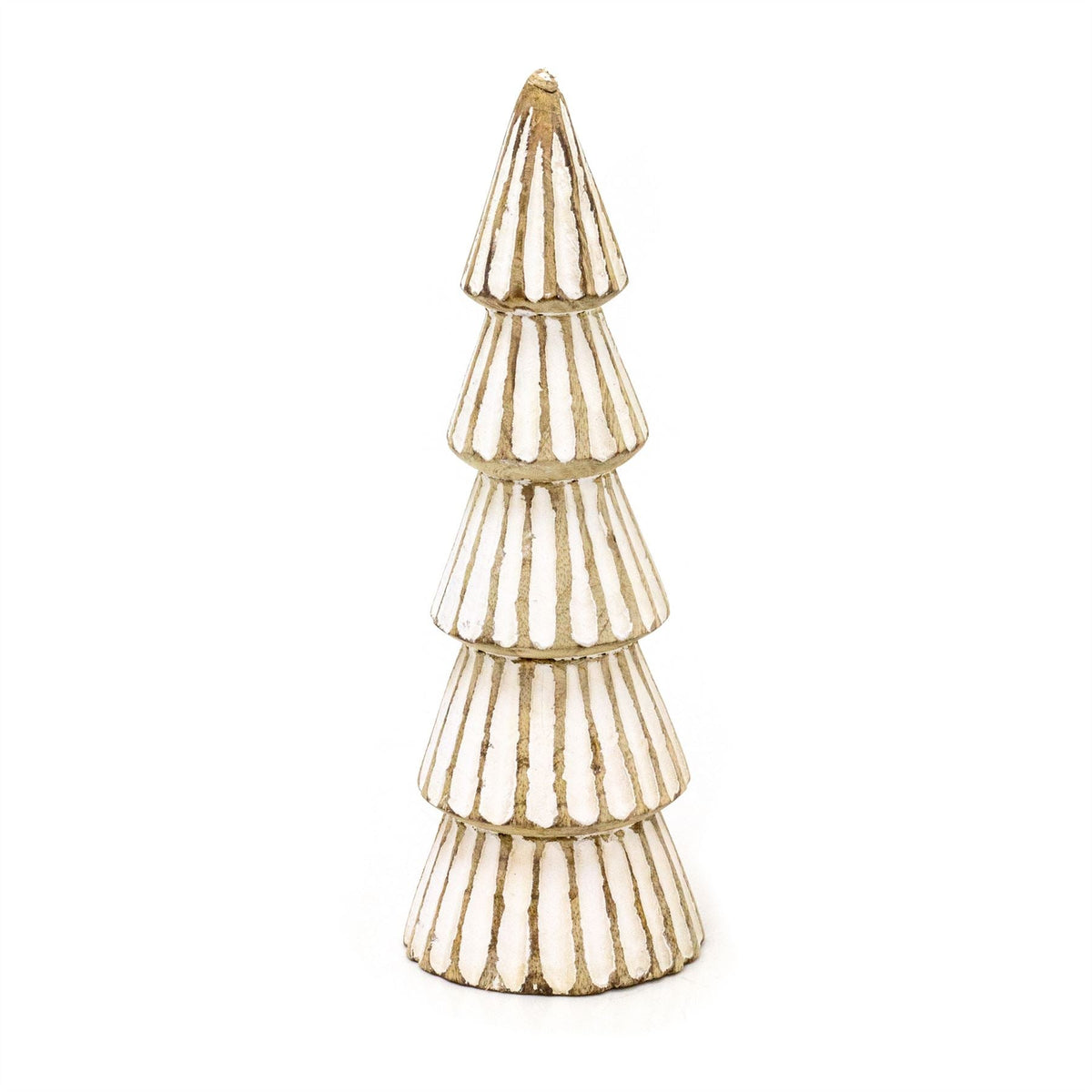 Shabby Chic White Wooden Christmas Tree | Freestanding Rustic Ornament - 21cm Ornament - Tophatter Daily Deals