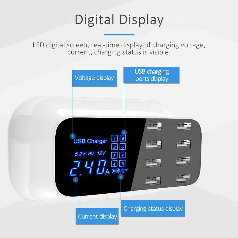 40W8usb digital display charger 0 - Tophatter Daily Deals