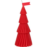 Red Christmas Tree Shaped Candle | Unscented Novelty Xmas Tree Candle - 17cm Candle - Tophatter Daily Deals