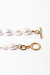 Pearl Gold-Plated Toggle Clasp Necklace Necklaces - Tophatter Daily Deals