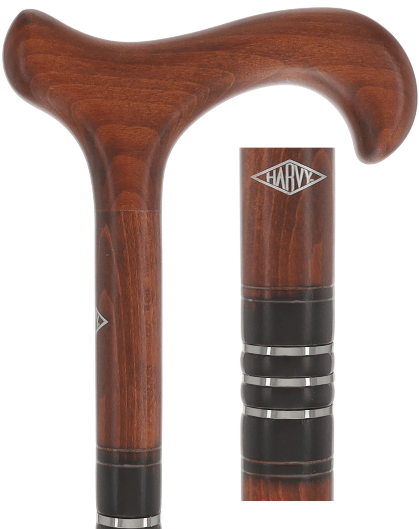 Cherrywood Derby Walking Cane: Triple Nickel Ring Design Derby Classic Walking Canes - Tophatter Daily Deals