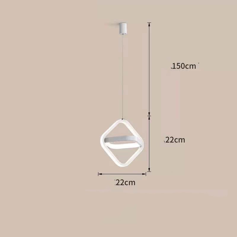 Bedside Chandelier Bedroom Dining Room Bar Long Line Single Head White square 0 - Tophatter Daily Deals