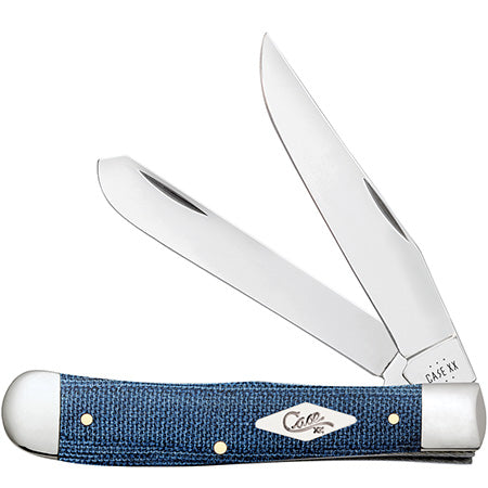 Case Trapper - Smooth Blue Denim Canvas - 60510 Traditional Knives - Tophatter Daily Deals