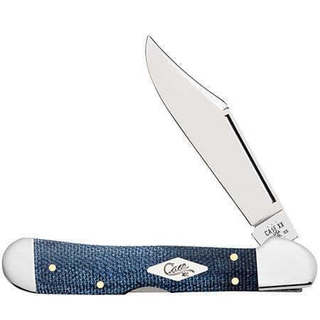 Case Mini Copperlock - Smooth Blue Denim Canvas - 60512 Traditional Knives - Tophatter Daily Deals