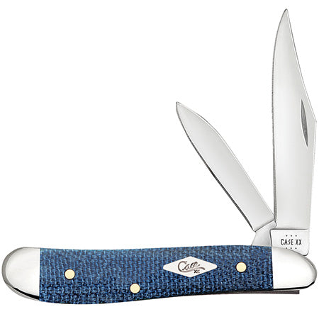Case Peanut - Smooth Blue Denim Canvas - 60514 Traditional Knives - Tophatter Daily Deals