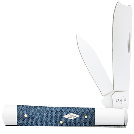 Case Razor Folding Knife - Smooth Blue Denim Canvas - 60516 Traditional Knives - Tophatter Daily Deals