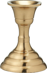 Brass Metal Candlestick | Brass Effect Short Candle Holder Stand - 8cm Candlestick - Tophatter Daily Deals