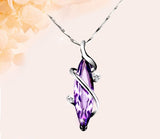 925 Sterling silver ladies purple crystal pendant necklace 0 - Tophatter Daily Deals