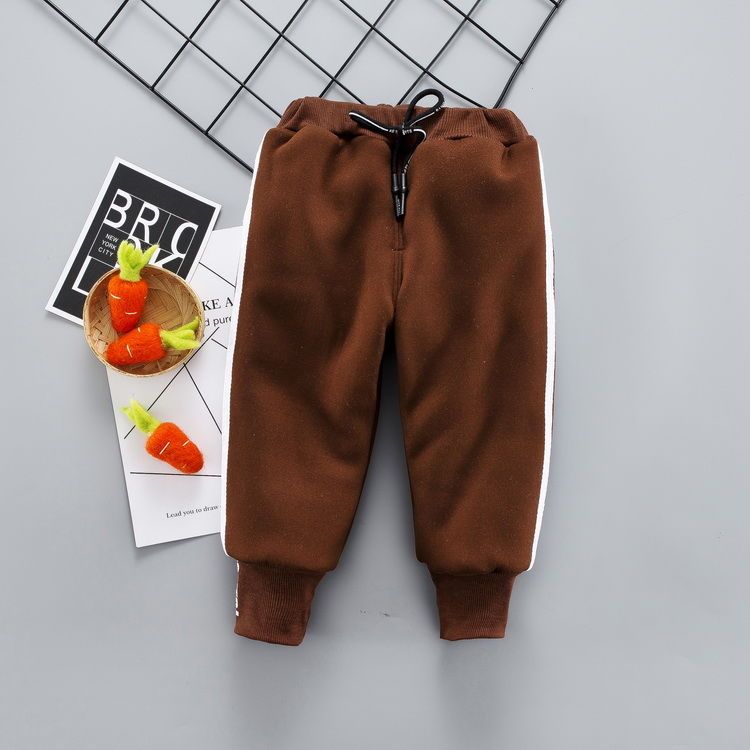 Baby winter clothing plus velvet pants Coffee 0 - Tophatter Daily Deals