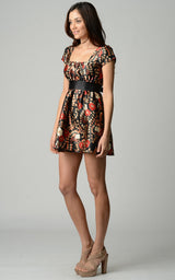 Women's Short Sleeve Printed Square Neck Dress Dresses / Mini - Tophatter Daily Deals