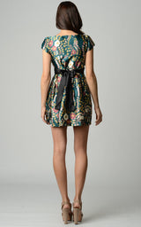 Women's Short Sleeve Printed Square Neck Dress Dresses / Mini - Tophatter Daily Deals