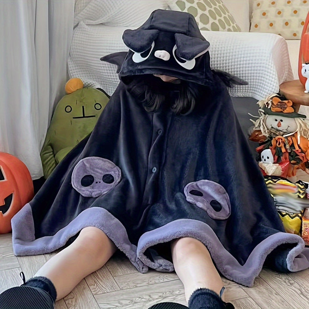 Bat Hooded Wearable Blanket with Detachable Nose Halloween - Tophatter Daily Deals