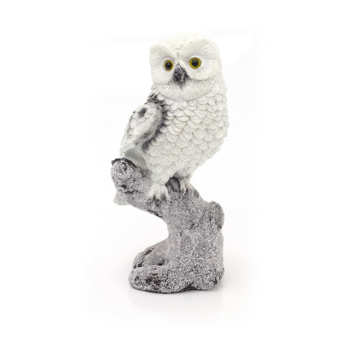 Snowy Owl Christmas Ornament | 21cm Resin Winter Bird Christmas Decoration | White Snow Owl Statue Figurine - Design Varies One Supplied Ornament - Tophatter Daily Deals