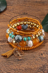 Chestnut 5pcs Boho Beaded Turquoise Bracelets Set Bracelets - Tophatter Daily Deals