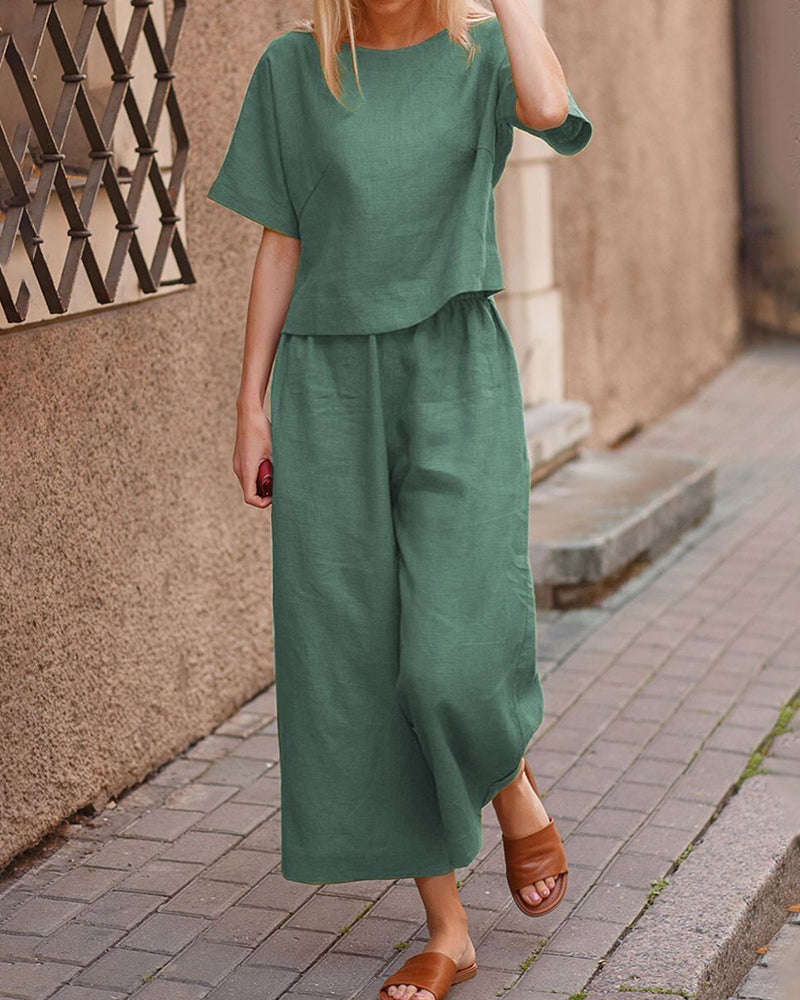 Loose Fit Two Piece Sets Army Green Two Pieces Sets - Tophatter Daily Deals