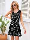 Tied Polka Dot V-Neck Dress Casual Dresses - Tophatter Daily Deals