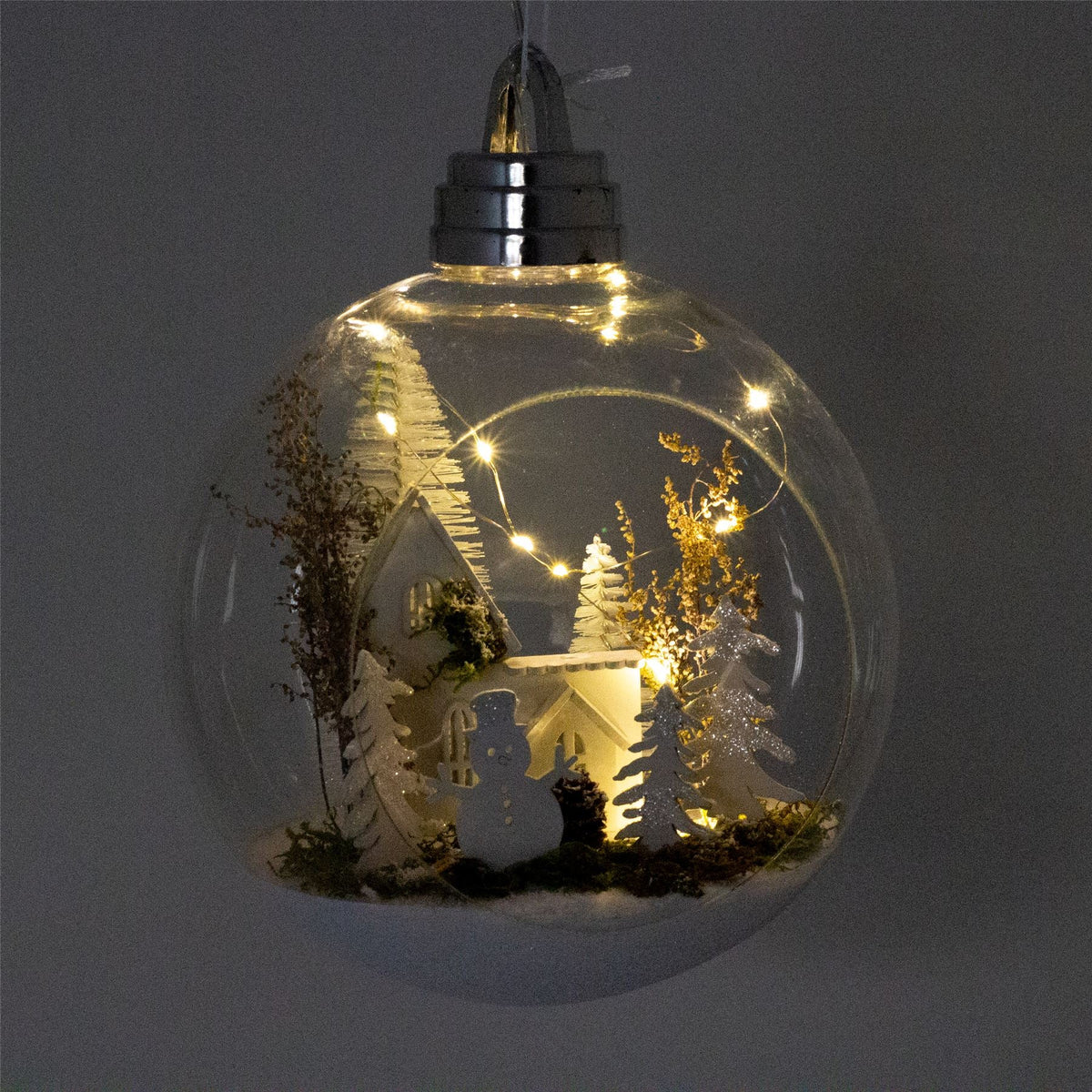 20cm LED Bauble With Christmas Scene Light Up Christmas Ball Hanging Decoration Baubles - Tophatter Daily Deals