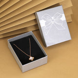 Bow Necklace Earrings Packaging Gift Box Silvery7x9cm 0 - Tophatter Daily Deals