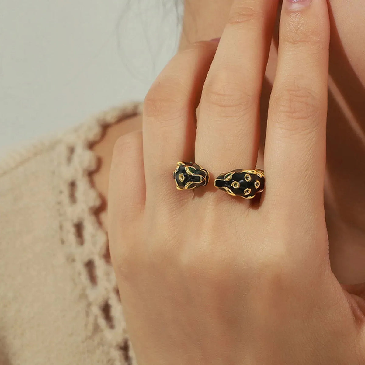 Inlaid Zircon Oil Drip Open Ring Gold 7 Rings - Tophatter Daily Deals