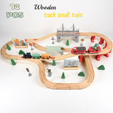 72pcs Wooden Train Set with Electric Train Toy Toys - Tophatter Daily Deals